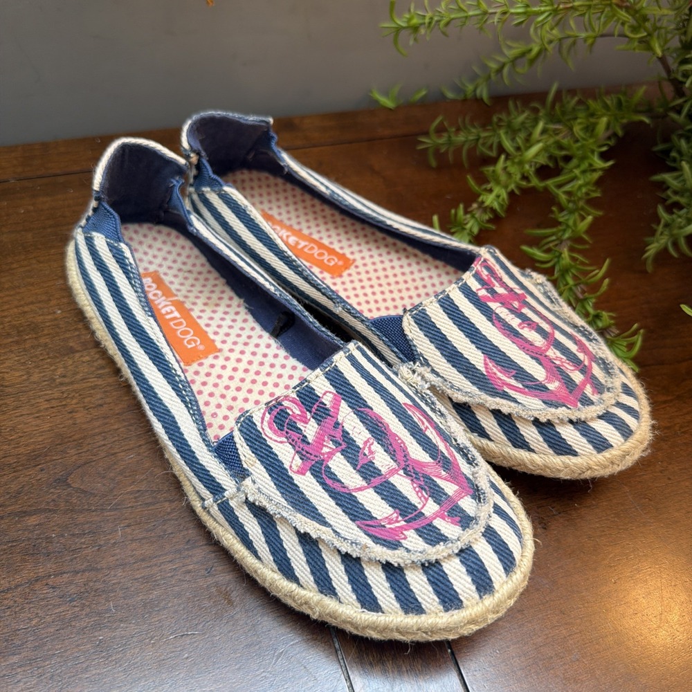 VTG Rocket Dog Low Top Boat Shoe Espadrilles Women Size 7 Slip On Nautical